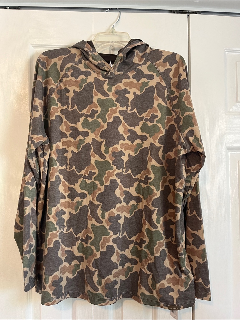 Men's Camouflage Hooded Long-Sleeve Shirt - Brown/Green Camo